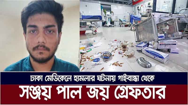 ঢাকা মেডিকেলে চিকিৎসকদের ওপর হামলার ঘটনায় একজন গ্রেপ্তার